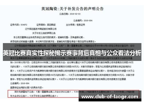 英冠比赛真实性探秘揭示赛事背后真相与公众看法分析